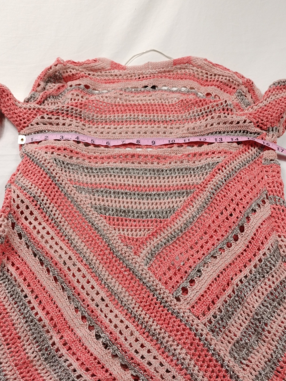 Style & Co. Open Front Crochet Cardigan Sweater - Orange and Gray Size XS - Picture 10 of 10